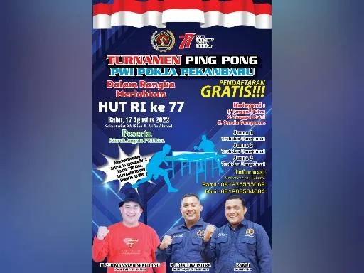 PWI Pekanbaru Selenggarakan Turnamen Tenis Meja Meriahkan HUT Ke-77 RI