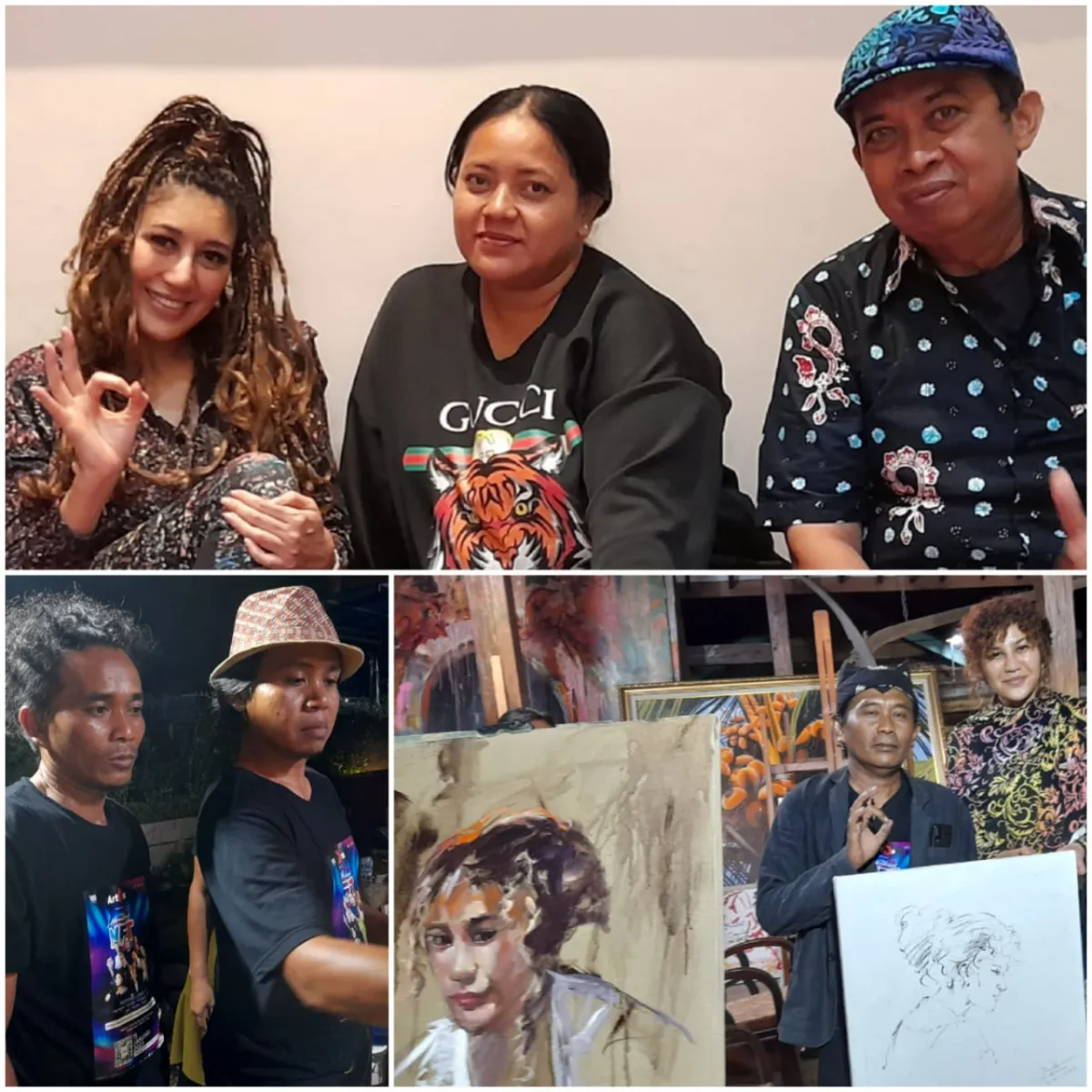 Kolaborasi Seniman Artos Nusantara Melukis Model Artis Ibu Kota di Yayasan Langgar Art