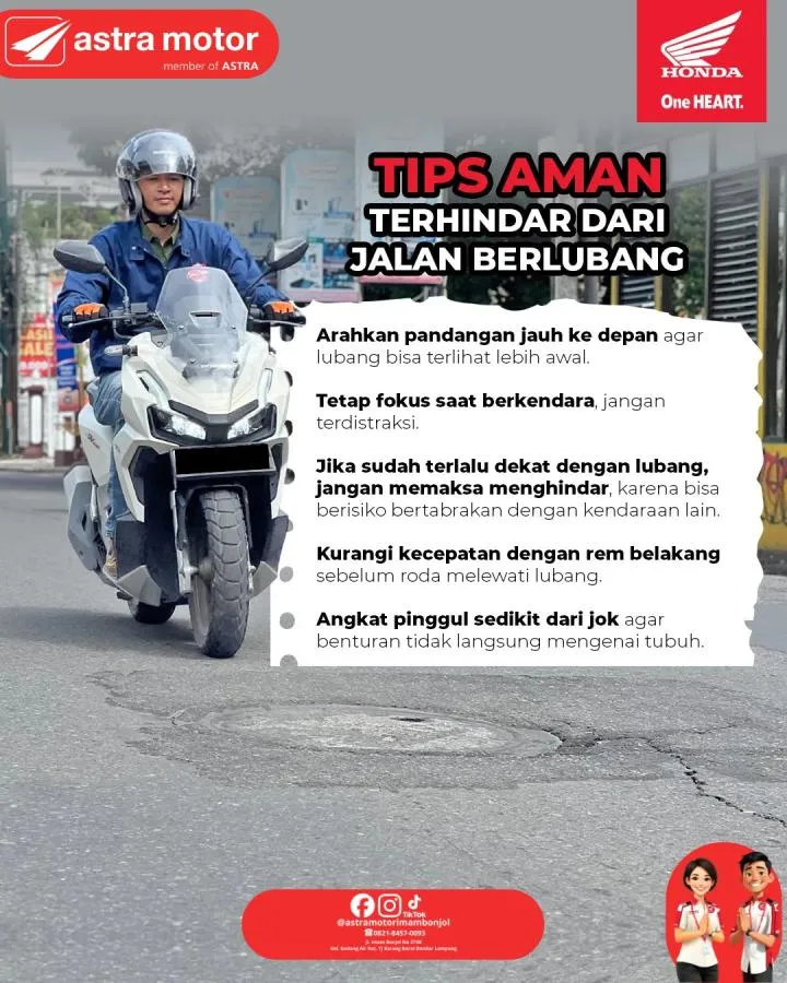 Astra Motor Imam Bonjol Ajak Pengendara Waspada Hadapi Jalan Berlubang