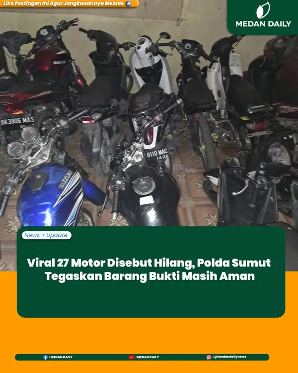 Polda Sumut Tanggapi Kabar Hilangnya 27 Unit Kendaraan yang Viral