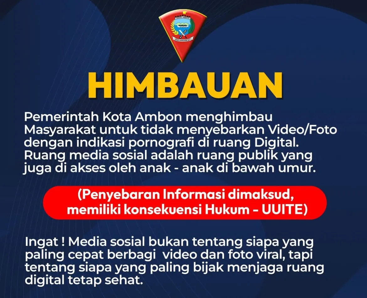 Pemkot Ambon Ajak Warga Bijak Gunakan Media Sosial Tanpa Konten Pornografi