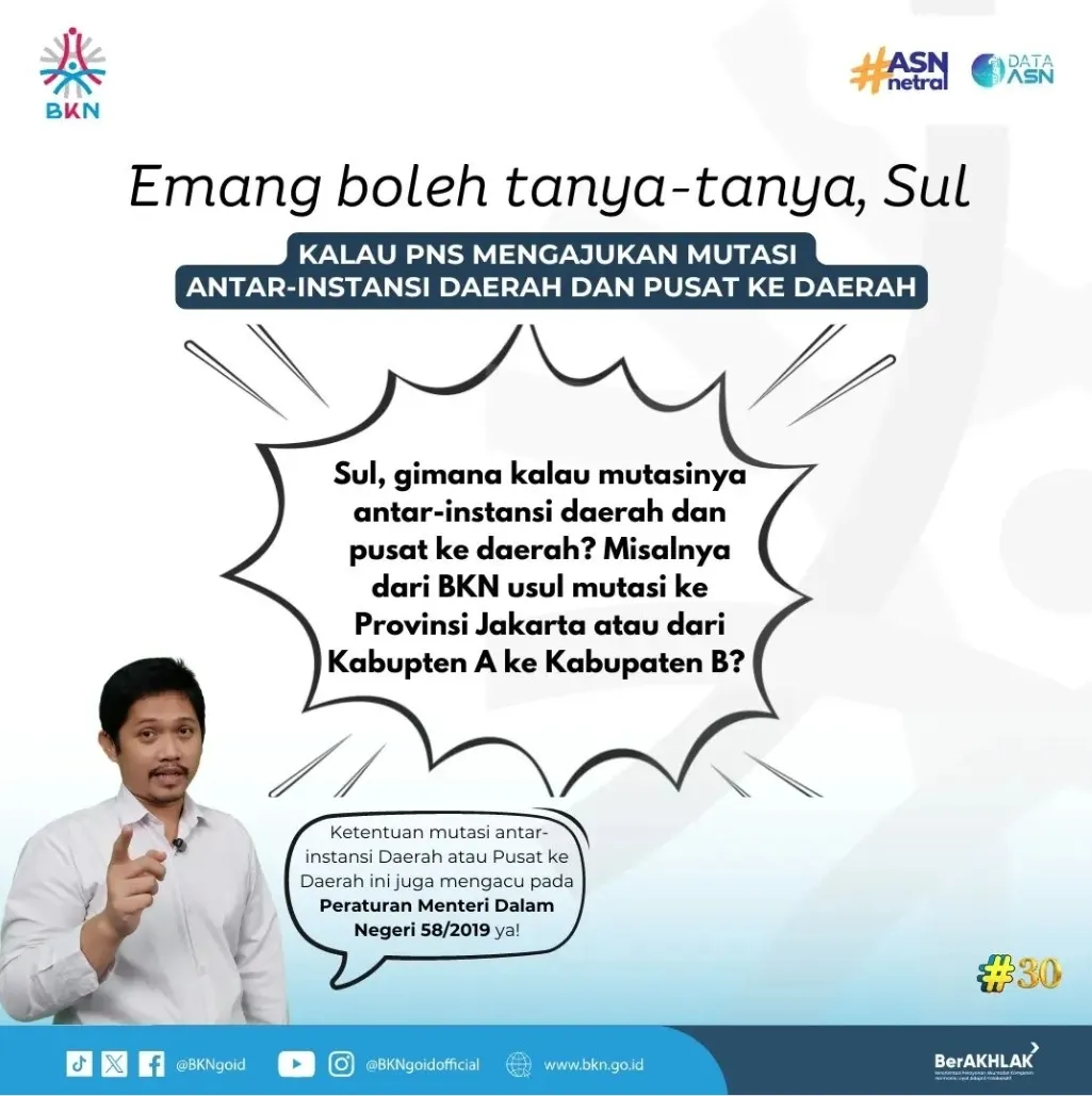 Update Syarat Mutasi Pegawai Negeri Sipil Antar-Instansi ke Daerah