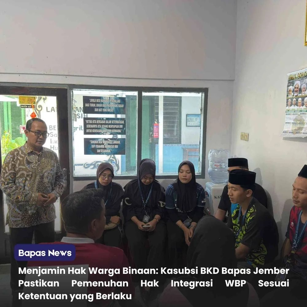 Bapas Jember Pastikan Pemenuhan Hak Integrasi Warga Binaan Sesuai Ketentuan