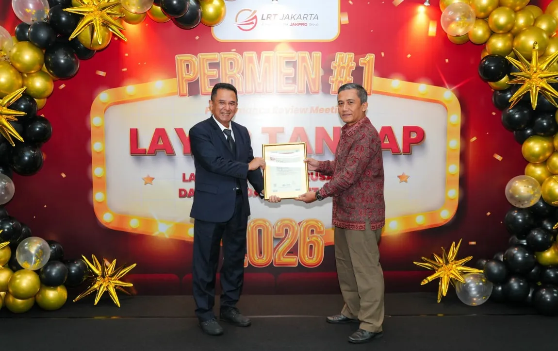 Sucofindo Serahkan Sertifikasi ISO untuk Perkuat Tata Kelola LRT Jakarta