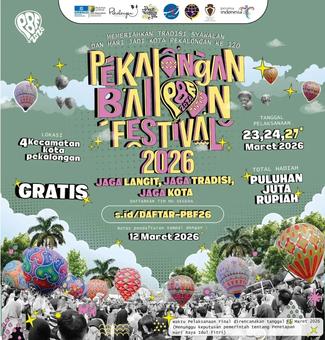 Pekalongan Ballon Festival 2026 Siap Digelar dengan Kerja Sama Lintas Sektor