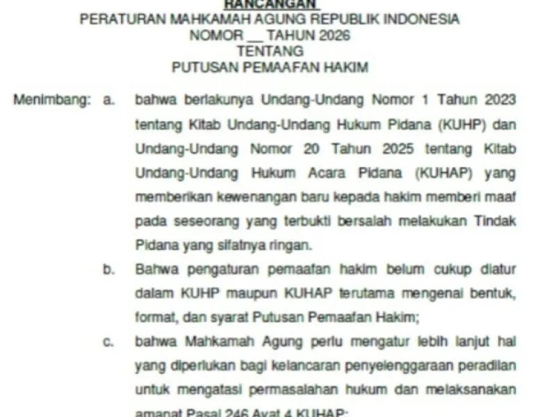 Mahkamah Agung Uji Publik Rancangan PERMA Pemaafan Hakim