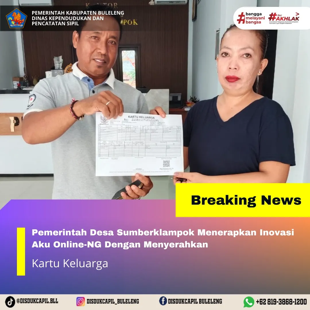 Desa Sumberklampok Terapkan Layanan Kependudukan Melalui Aplikasi Aku Online-NG