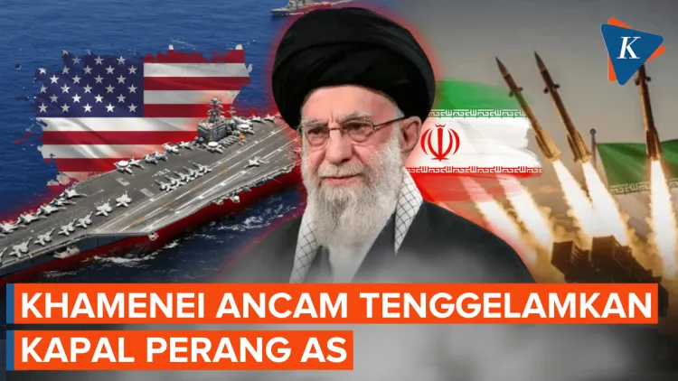 Khamenei Ancaman Kapal Perang AS Tenggelam di Lautan