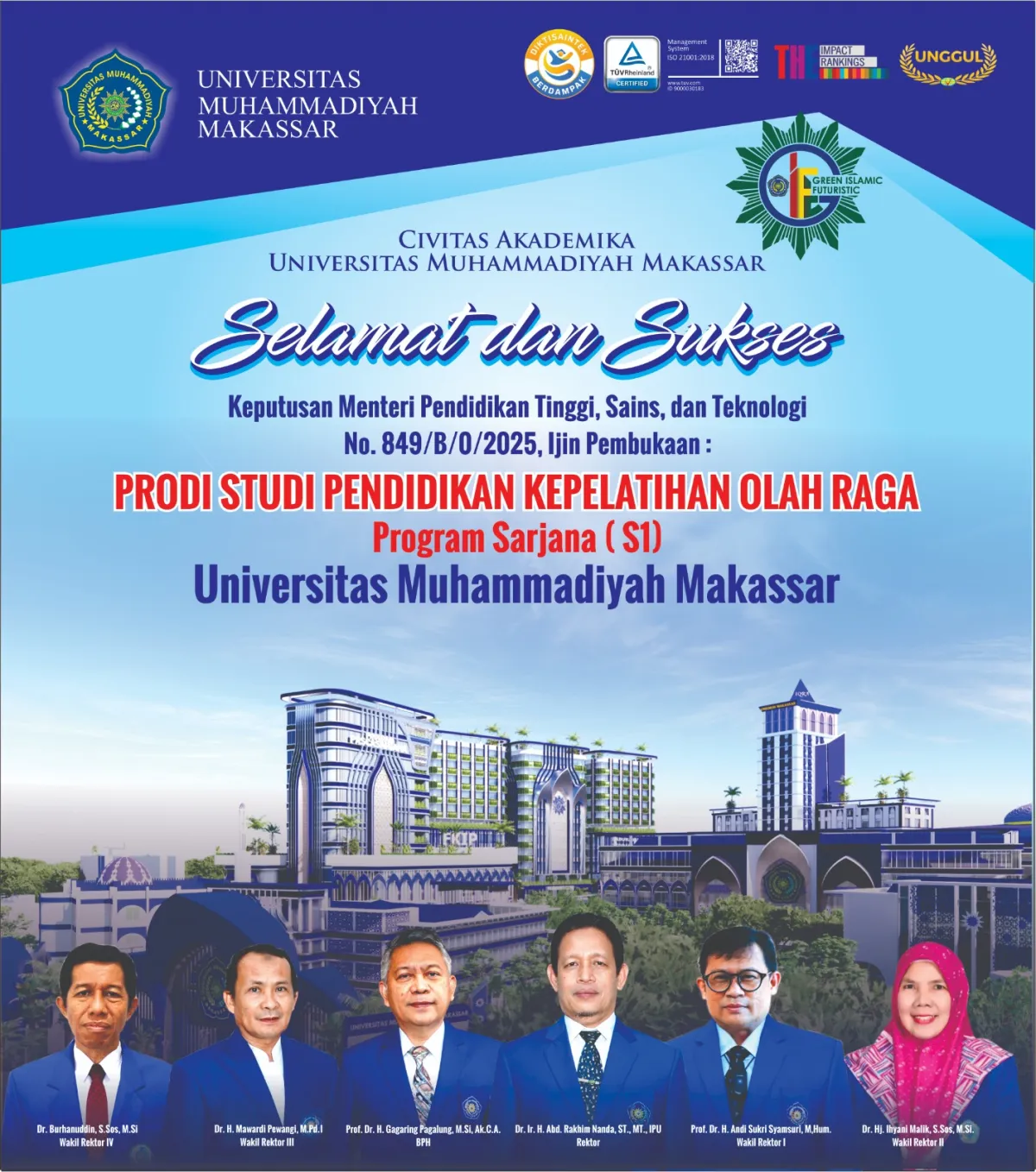 Unismuh Makassar Resmi Buka Prodi Pendidikan Kepelatihan Olahraga