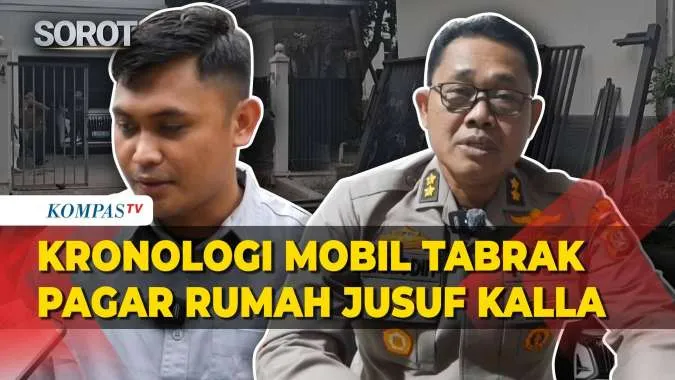 Mobil Tabrak Pagar Rumah Jusuf Kalla di Jakarta