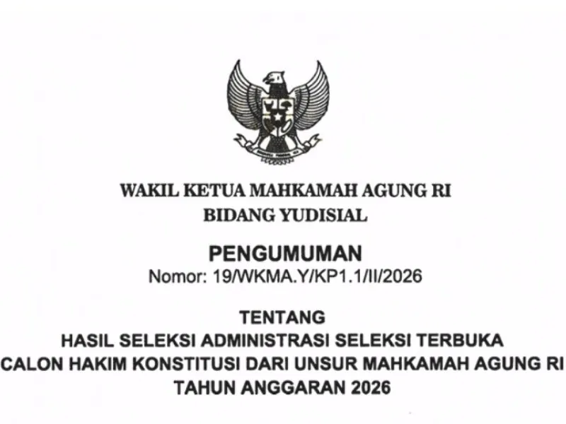 MA Umumkan 10 Calon Hakim Konstitusi Lulus Seleksi Administrasi