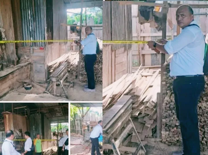 Polres Kampar Tindak Lanjuti Dugaan Sawmill Ilegal dengan Pengecekan Lokasi dan Pemasangan Police Line