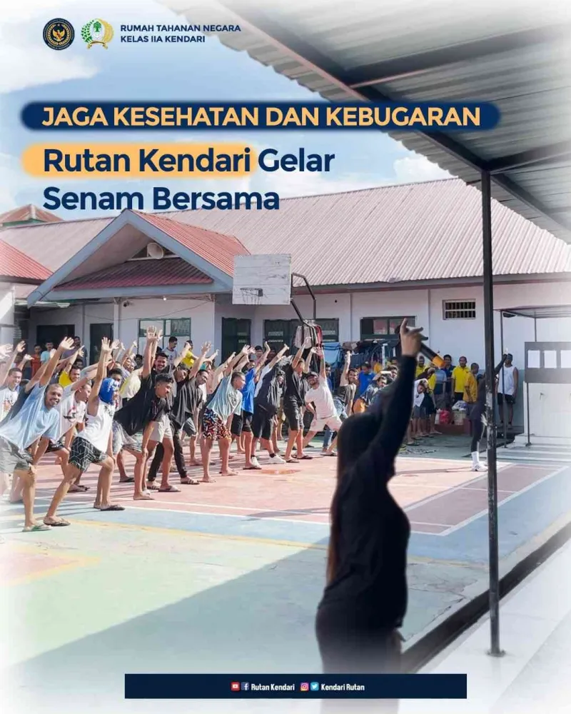 Rutan Kendari Gelar Senam Bersama untuk Tingkatkan Kesehatan Warga Binaan