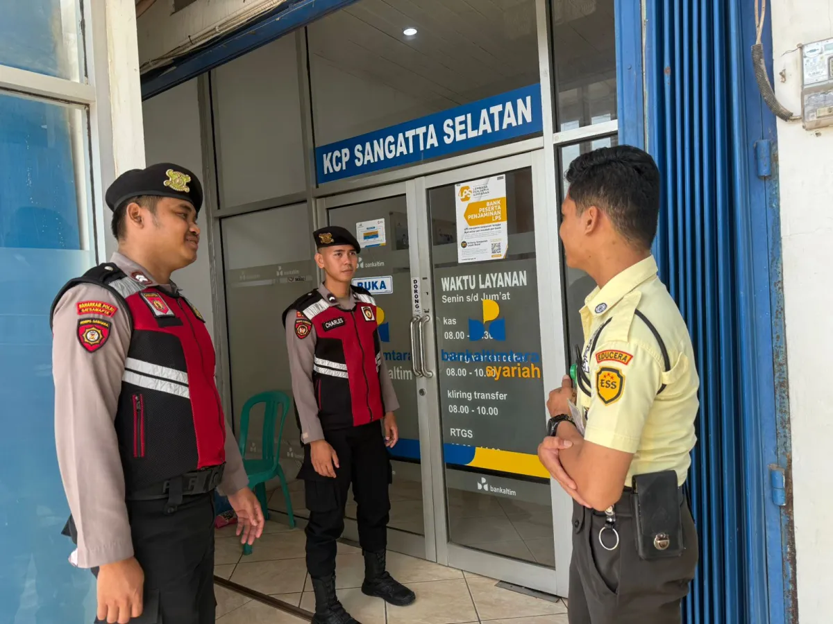 Patroli Sat Samapta Polres Kutai Timur Amankan Bank Kaltimtara