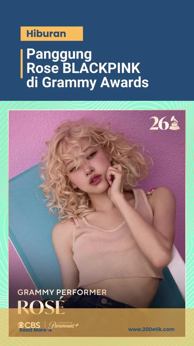 Rosé BLACKPINK Tampil di Grammy sebagai Solois K-Pop Pertama