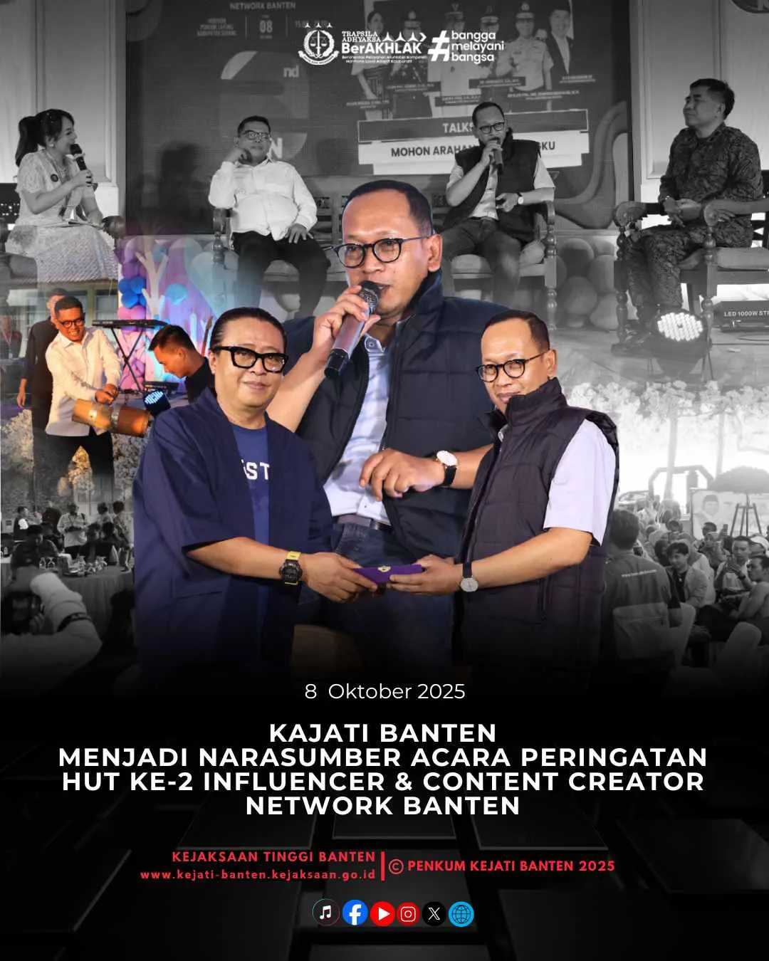 Kajati Banten Berikan Saran Etika Media Sosial di HUT ke-2 Influencer Banten