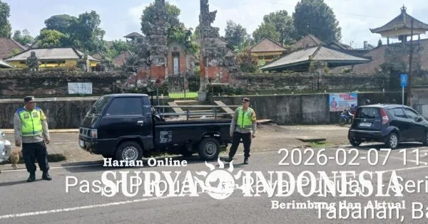 Polsek Pupuan Gelar Strong Point untuk Jamin Keamanan dan Kelancaran Lalu Lintas