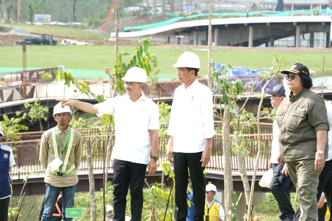 Presiden Jokowi Lakukan Penanaman Pohon di Sumbu Kebangsaan IKN