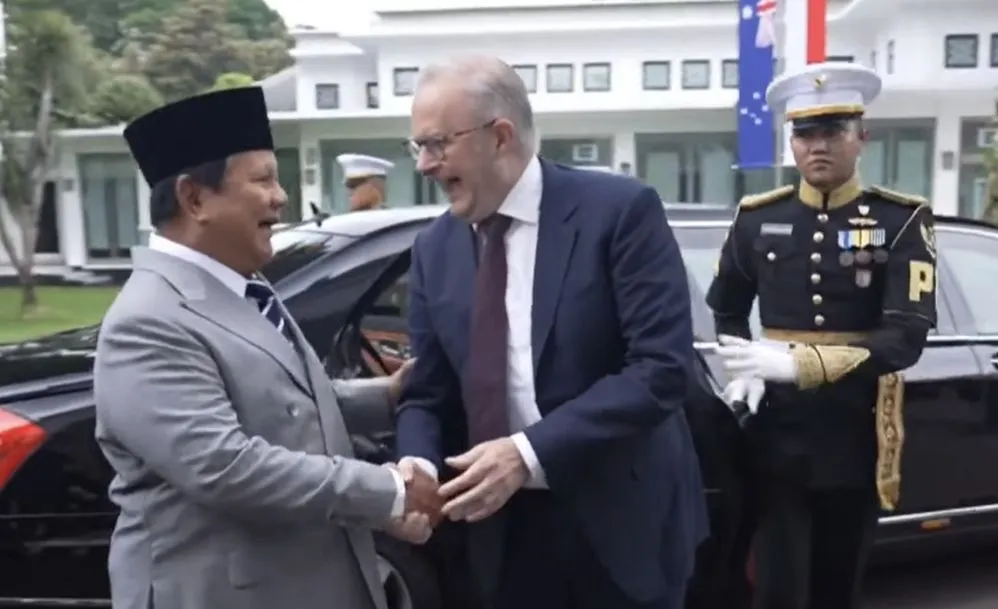 PM Australia Albanese Disambut Presiden Prabowo di Istana Merdeka