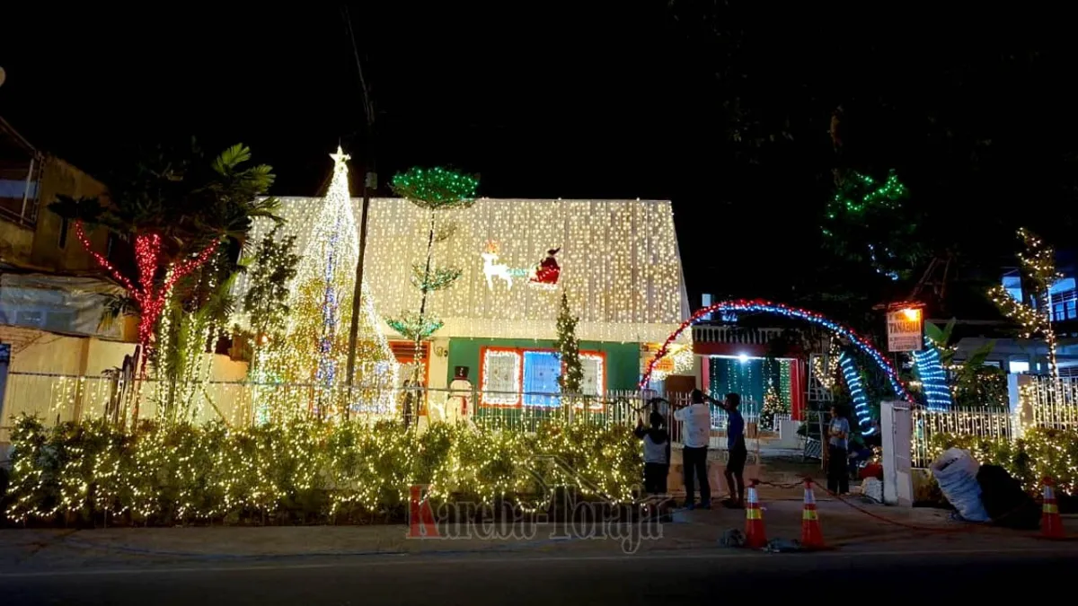 Wisma Tanabua Rantepao Viral Berkat Dekorasi Natal Nuansa Eropa