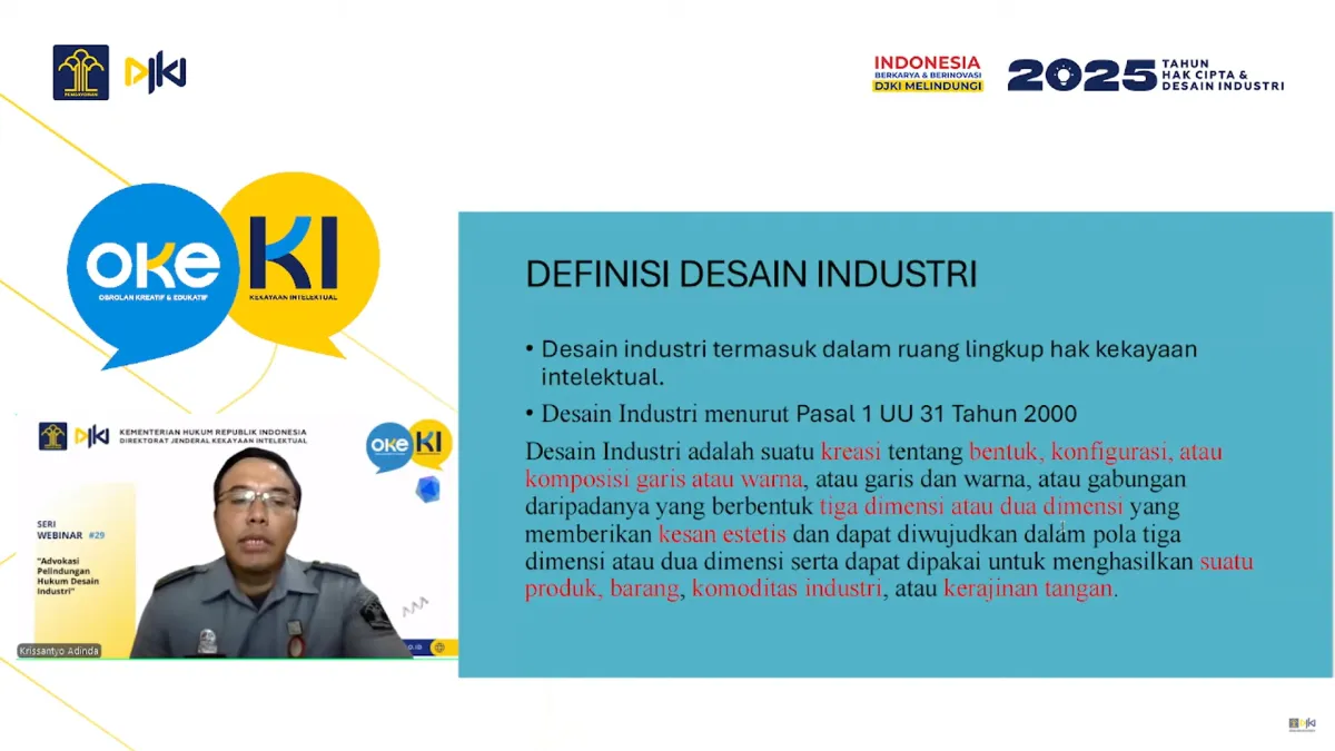 Kemenkum Kalbar Gelar Webinar Advokasi Hukum untuk Pelindungan Desain Industri