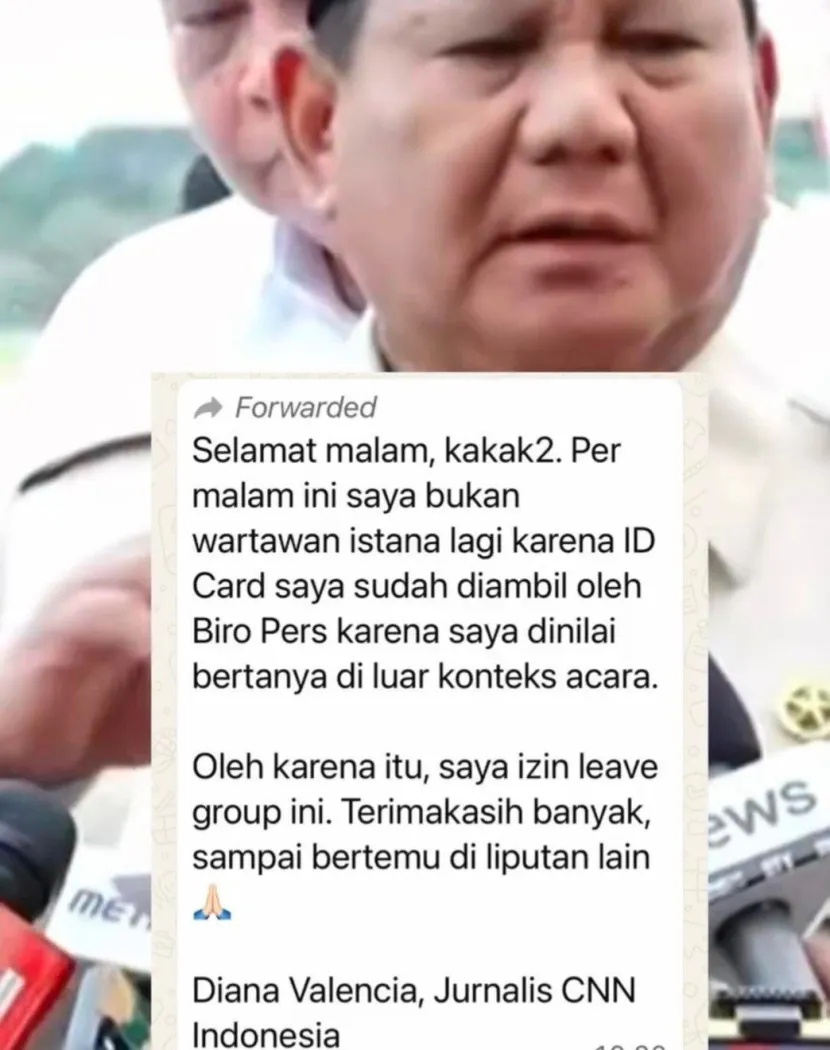 Presiden Prabowo Tanggapi Kasus Makan Bergizi Gratis, Wartawan CNN Indonesia Dikenakan Sanksi