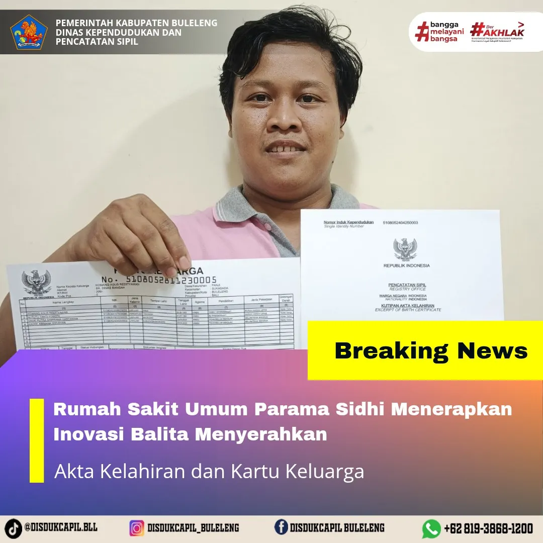 Inovasi BALITA di RSU Parama Sidhi Permudah Pendaftaran Akta Kelahiran