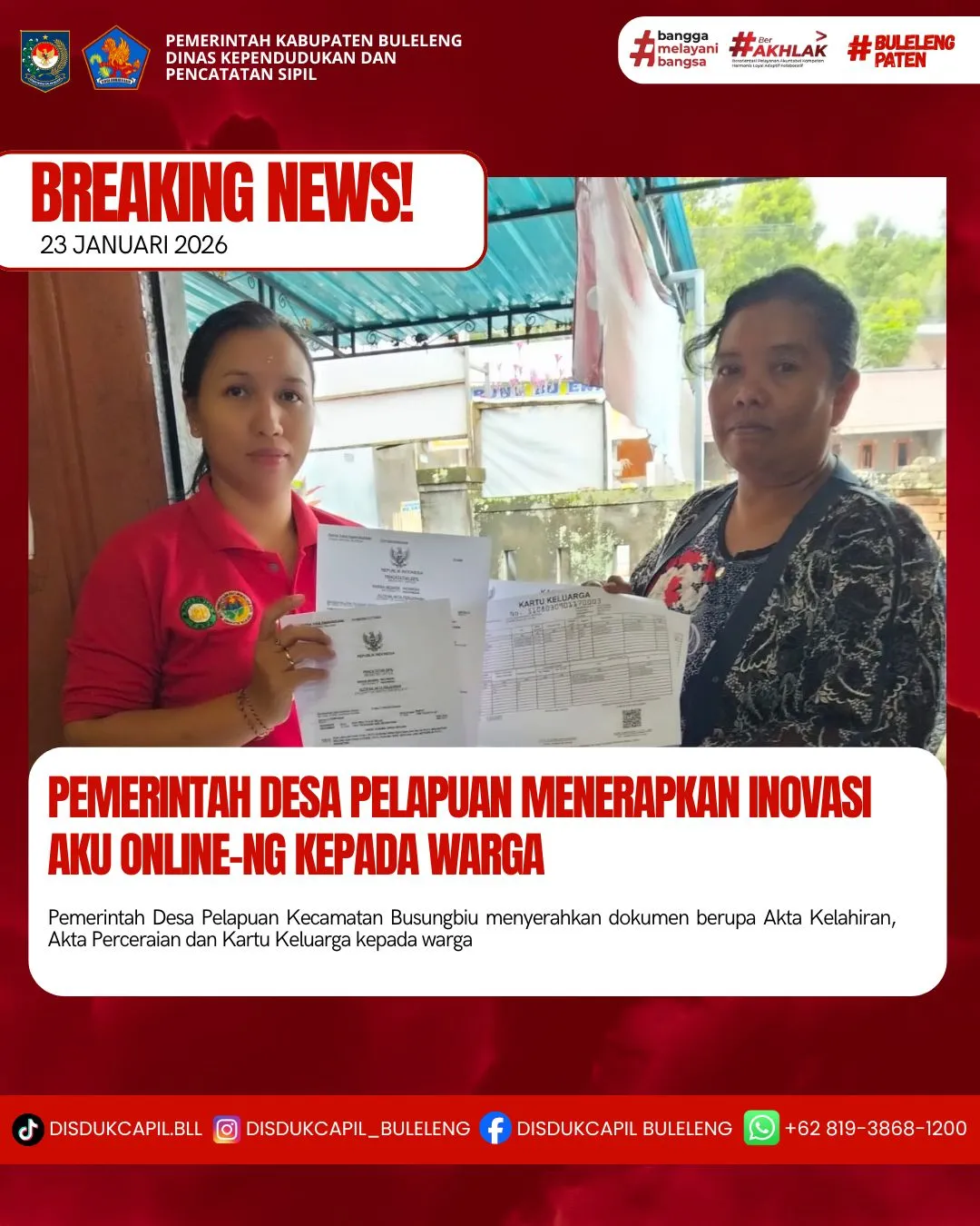 Desa Pelapuan Luncurkan Aplikasi Aku Online-NG untuk Permudah Pengurusan Dokumen Kependudukan