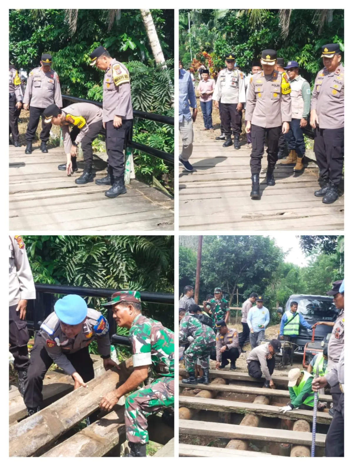 Kapolres Kuansing Tinjau Renovasi Jembatan Merah Putih untuk Tingkatkan Mobilitas Warga