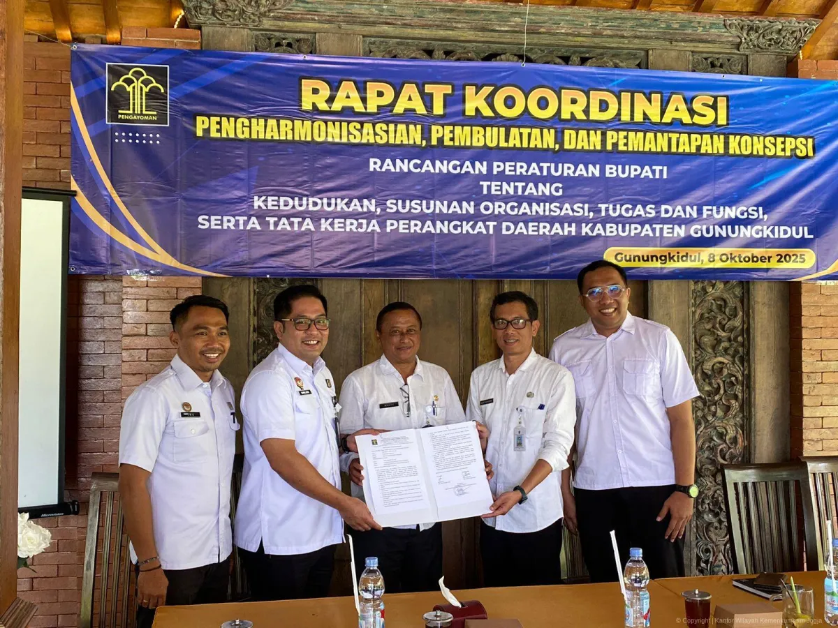 Pemkab Gunungkidul dan Kemenkum DIY Wujudkan Regulasi Organisasi yang Efektif
