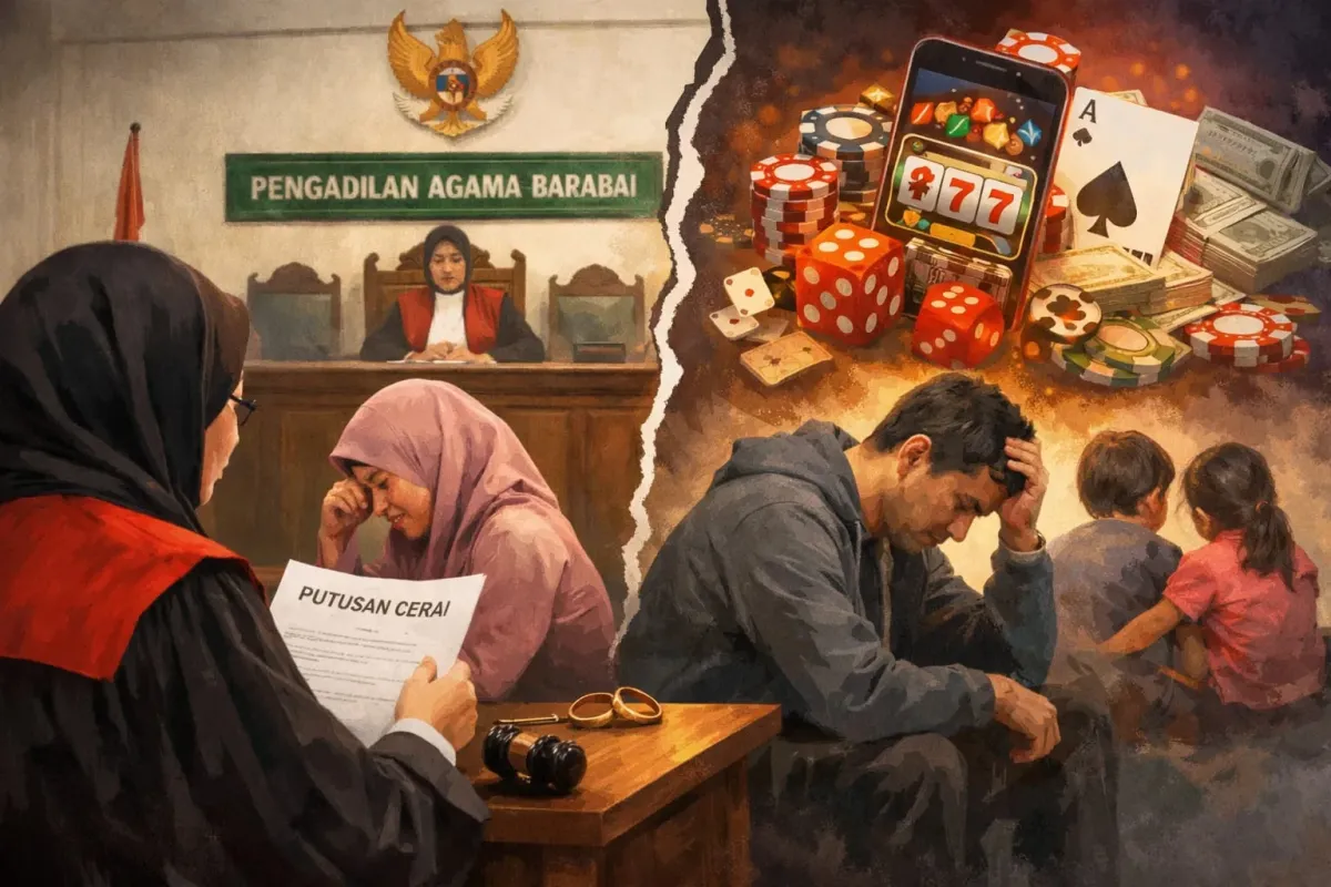Kecanduan Judi Online Picu Lonjakan Perceraian di HST