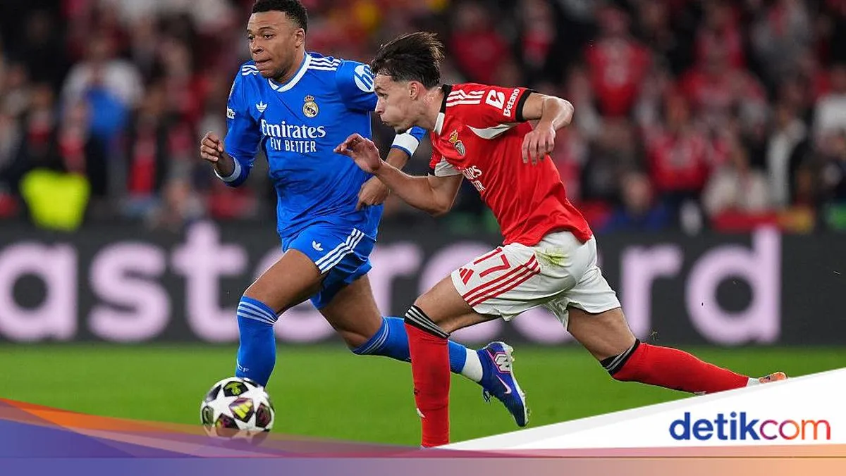 Babak Pertama Benfica Vs Madrid Berakhir Tanpa Gol, Mbappe Gagal Manfaatkan Peluang