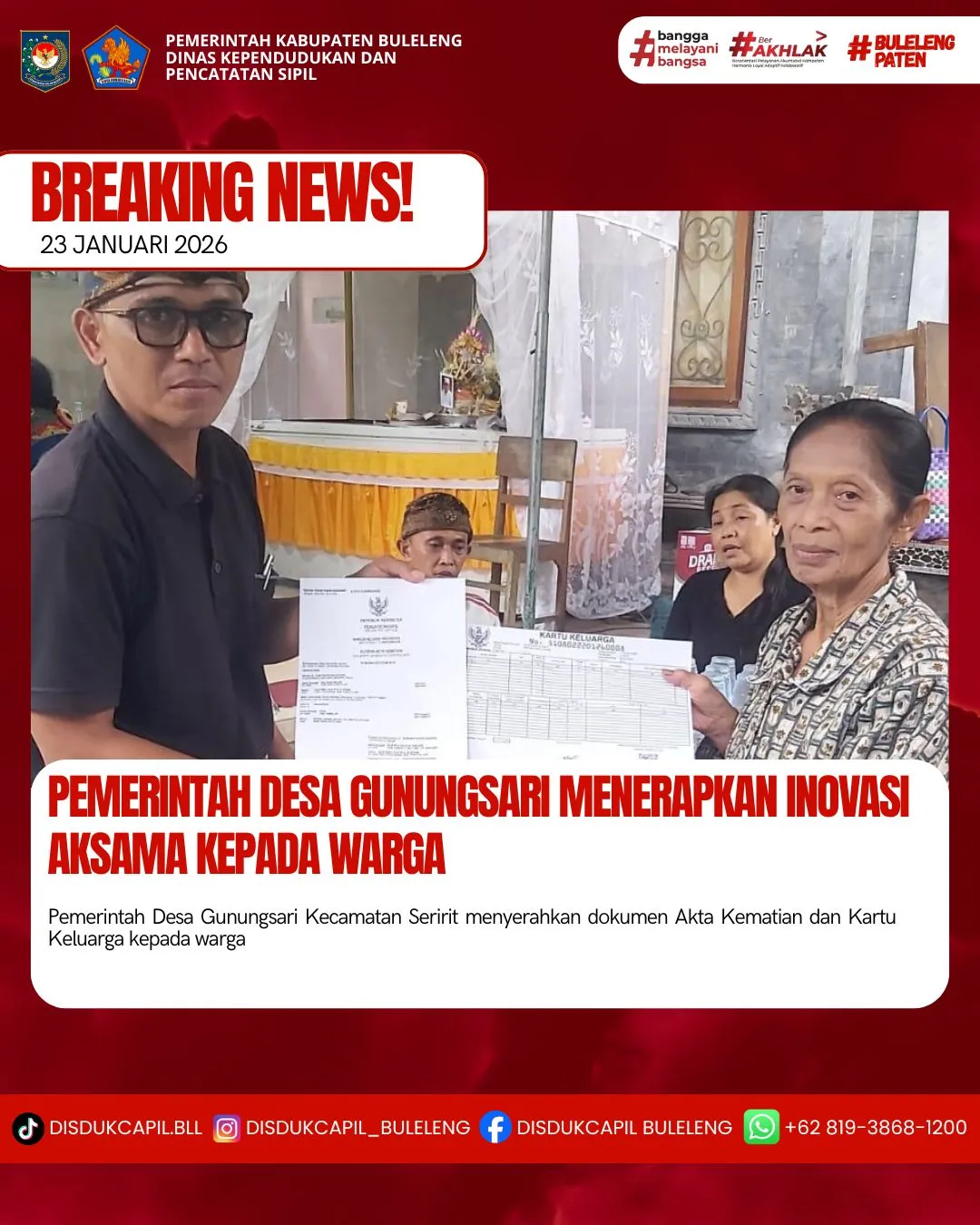 Inovasi Aksama Permudah Pengurusan Akta Kematian di Desa Gunungsari
