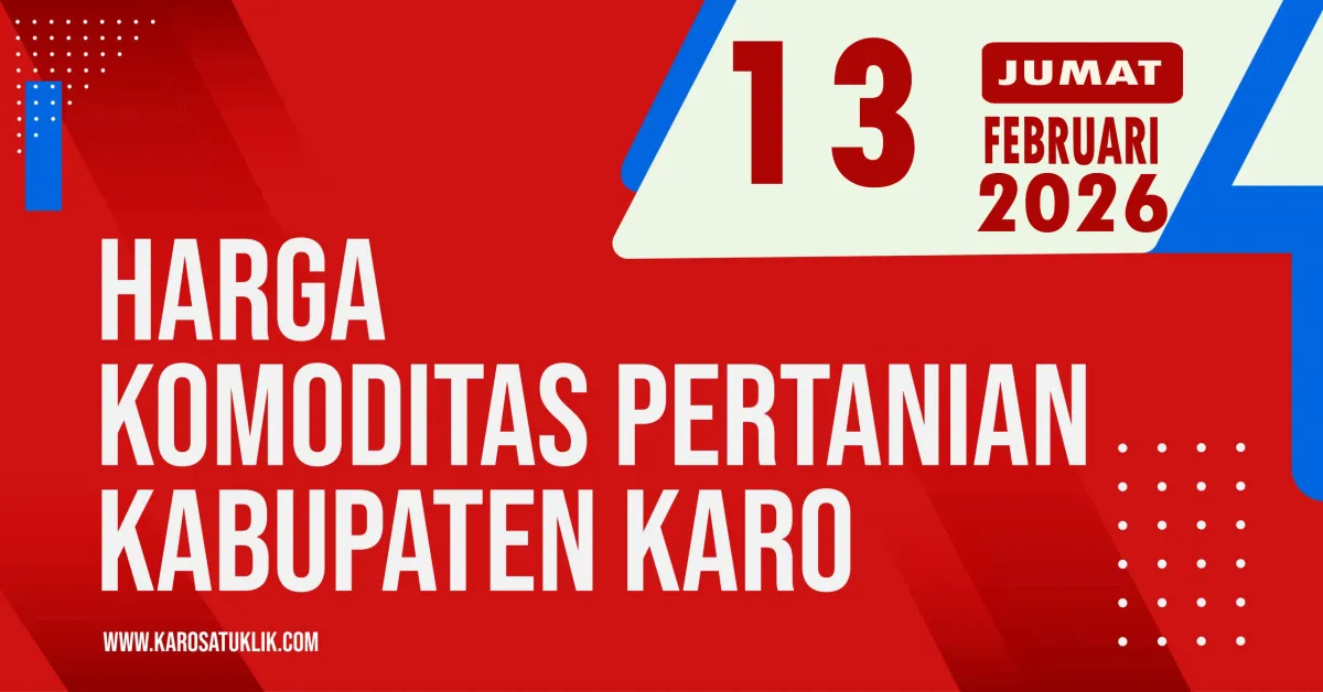 Update Harga Komoditas Pertanian Kabupaten Karo 13 Februari 2026