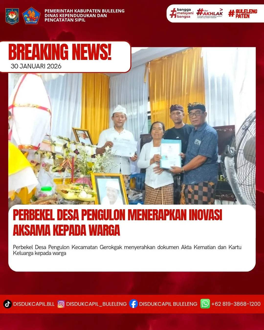 Inovasi Aksama Permudah Pengurusan Akta Kematian di Desa Pengulon