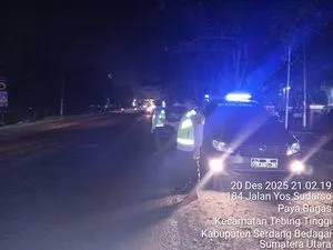 Polsek Tebing Tinggi Gelar Patroli Blue Light untuk Cegah Kejahatan Malam