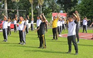 Polres Minut Gelar Tes Kebugaran dan Bela Diri untuk Personel