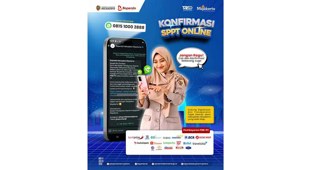 Bapenda Kabupaten Mojokerto Luncurkan Layanan Konfirmasi SPPT Melalui WhatsApp