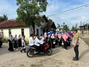 Polsek Anggana Amankan Pawai Sambut Ramadhan 1447 H