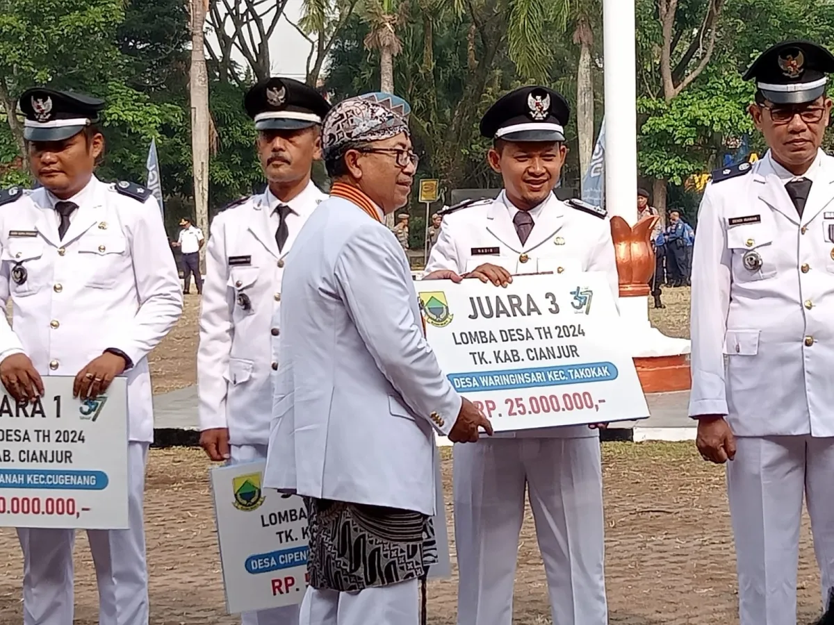 Desa Waringinsari dari Kecamatan Takokak Mendapatkan Juara Ketiga Lomba Desa Kabupaten Cianjur