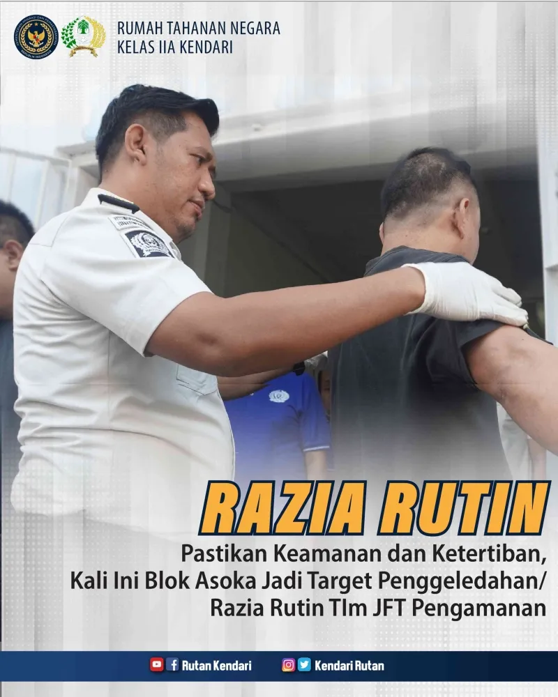 Razia Rutin di Blok Asoka Rutan Kendari Tingkatkan Keamanan dan Ketertiban