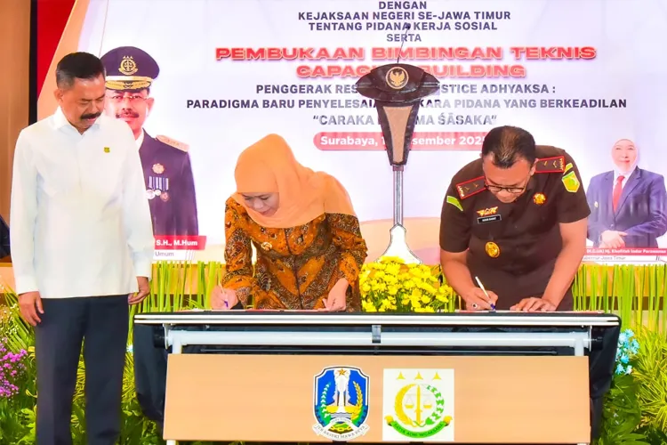 Pemprov Jatim dan Kejati Tandatangani MoU untuk Pidana Kerja Sosial