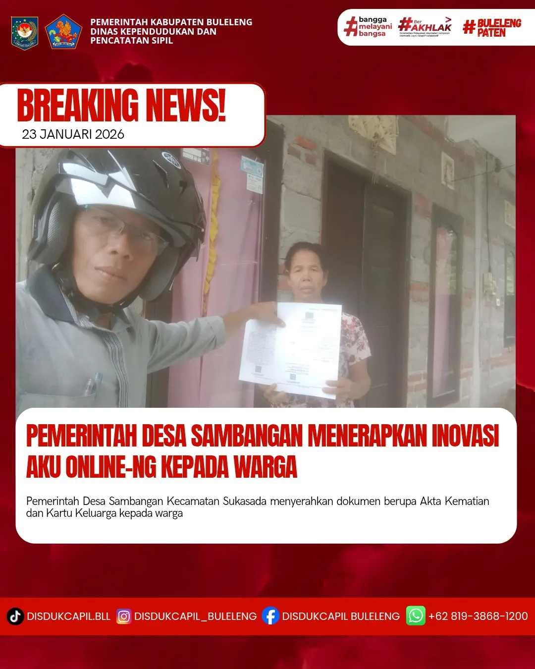 Desa Sambangan Luncurkan Aplikasi Aku Online-NG untuk Permudah Pelayanan Dokumen Kependudukan