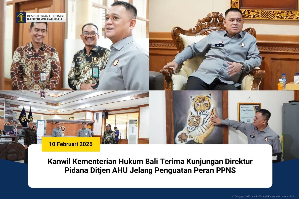 Penguatan Peran PPNS Ditekankan Dalam Kunjungan Direktur Pidana ke Kanwil Kemenkumham Bali