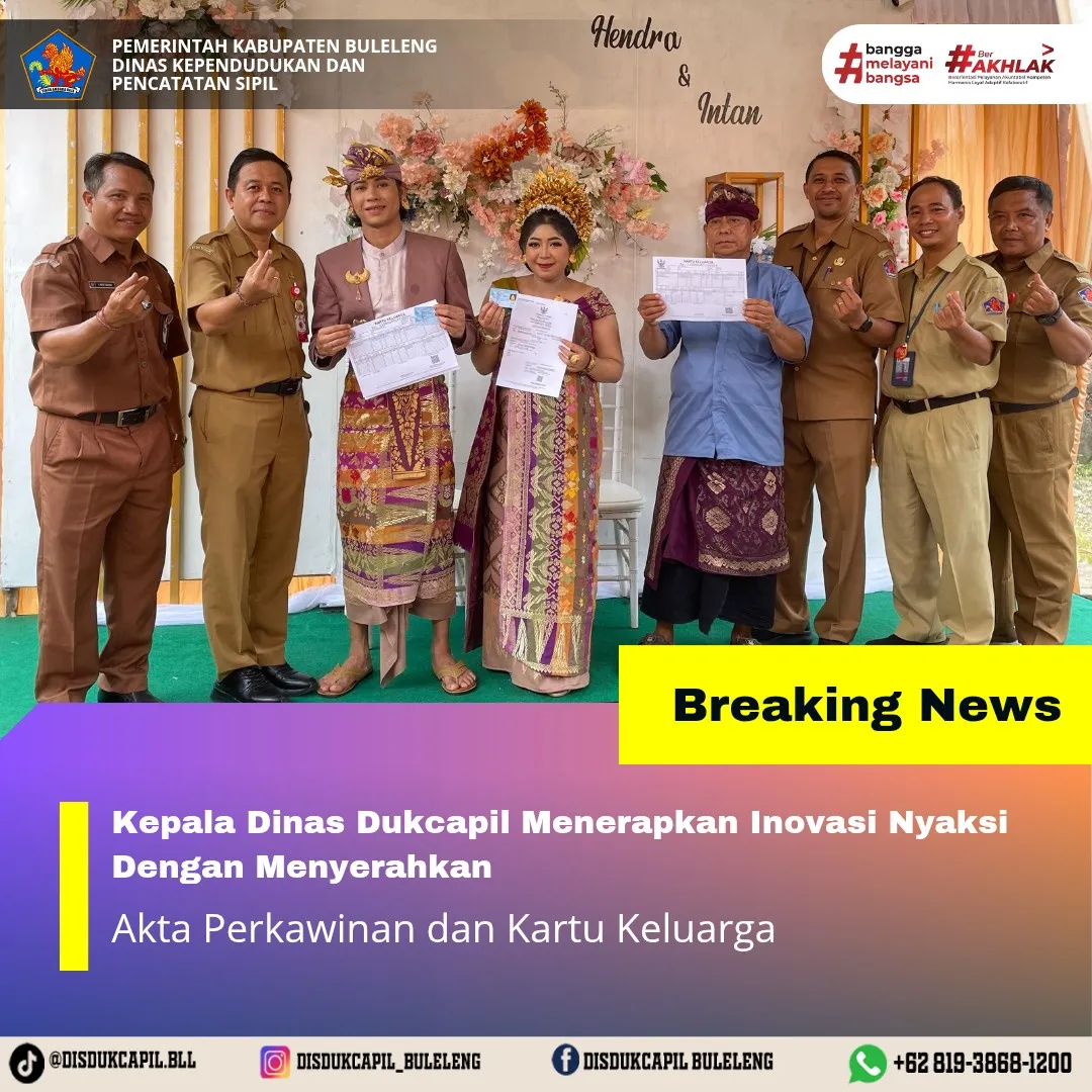 Inovasi NYAKSI Permudah Pemberian Dokumen Perkawinan di Buleleng