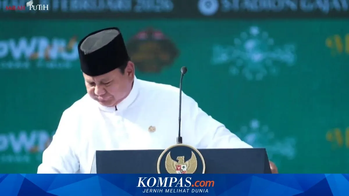 Prabowo Minta Izin Minum Kopi Saat Pidato di Hadapan Warga NU