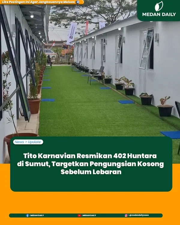 Mendagri Resmikan 402 Unit Huntara untuk Korban Bencana di Sumut