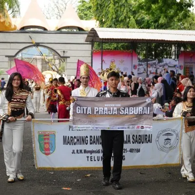 Gita Praja Saburai Lampung Raih Juara Umum Kejurnas Marching Band 2025