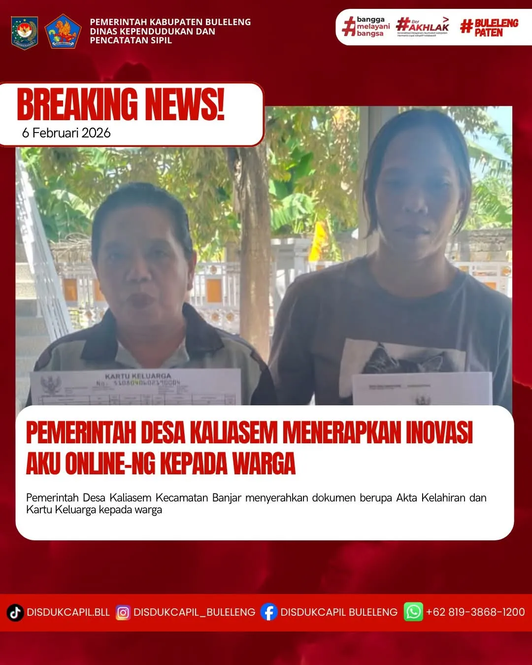 Desa Kaliasem Luncurkan Inovasi Aku Online untuk Permudah Pengurusan Dokumen Kependudukan