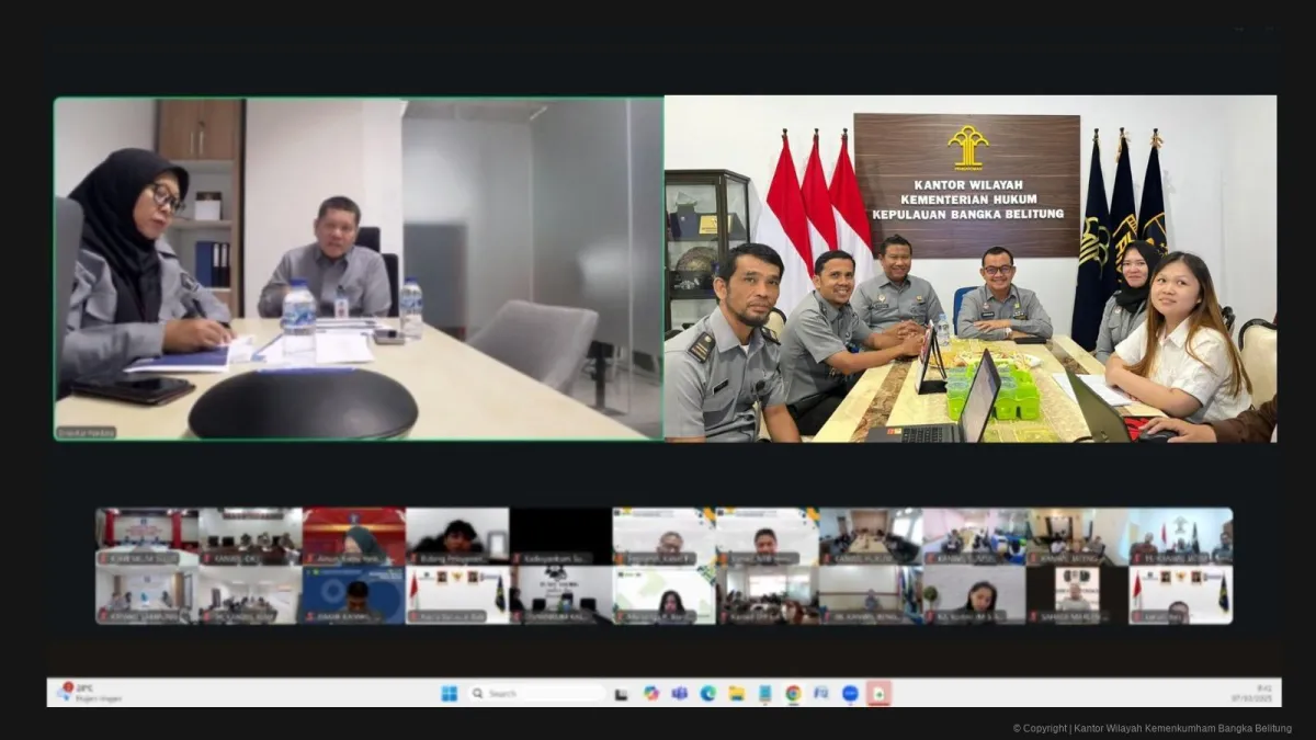 Kanwil Kemenkum Babel Ikuti Rapat Virtual untuk Optimalisasi Layanan Hukum Perdata